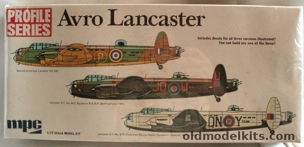 MPC 1/72 Avro Lancaster - DG595-2nd Prototype / B.1 No. 463 RAAF 1945 / B.1 No 214 Federated Malay States 1950 - Profile Series, 2-2503 plastic model kit